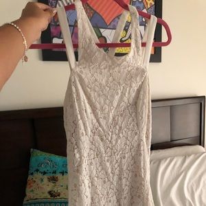 White lace fit and flare dress